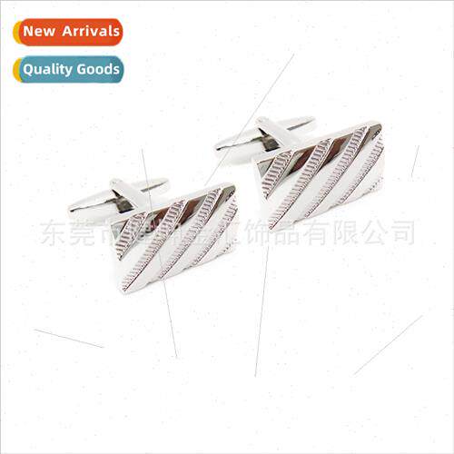 Business Rectangle Stripe Men Cufflinks mple Metal Cufflinks