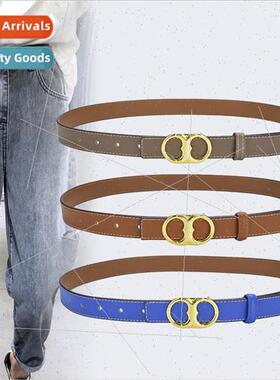 Women leather pure cowhide leather belt drill belt decorated