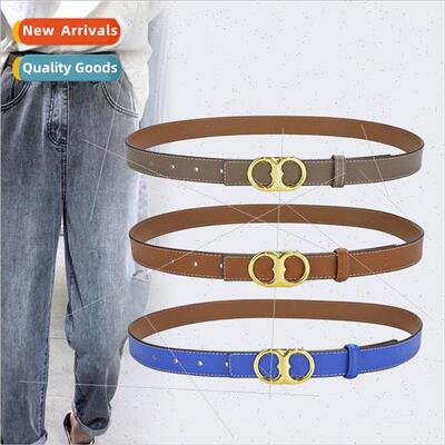 Women leather pure cowhide leather belt drill belt decorated
