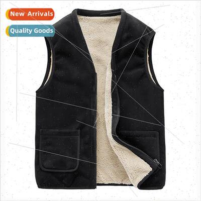 Middle-aged elderly vest men silver fox velvet shoulders win