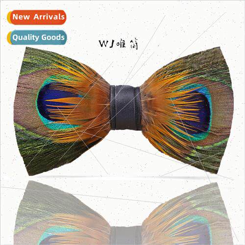 290 Men Bow Tie Peacock Big Eyes Blue Feather Wedding Groom