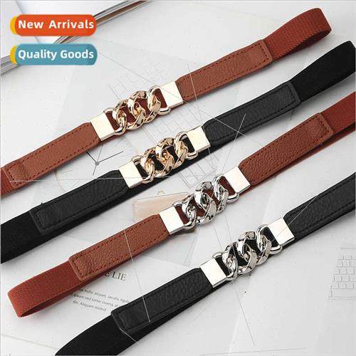 Stch elastic fashion simple simple versatile thin belt femal