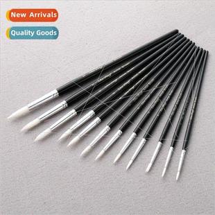 black waterc round pen gouache rod hair nylon head whe 12pcs