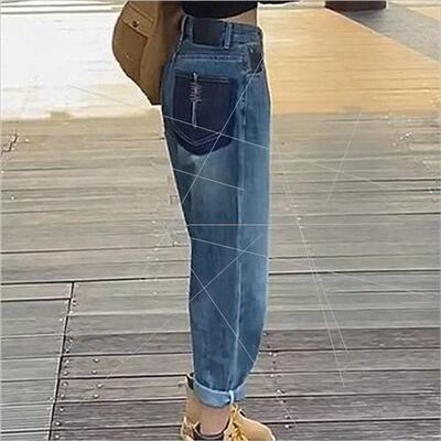 Harlan jeans female fall new design sense high waist cover m