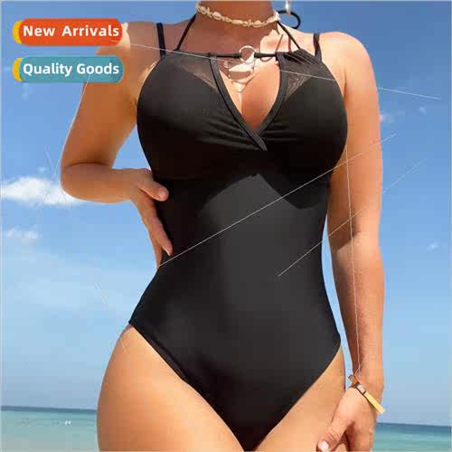 2023 New Europe one-piece swimsu wh bra pads sexy one-piece