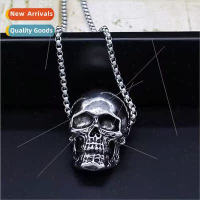 Alloy pendant niche retro skull necklace hipster men collarb