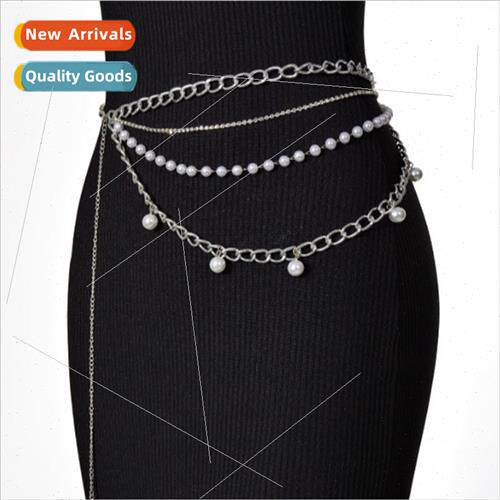 3234 new diamond chain pearl chain metal chain side pendulum