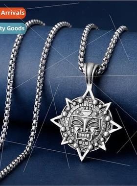 Ya Aztec Sun Vintage Pendant Europe Men Necklace Personalize