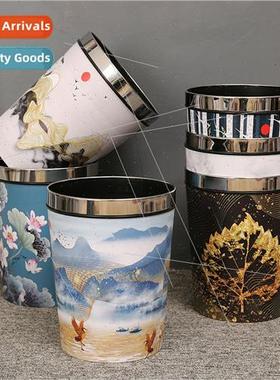 Chinese classical pressure ring garbage can vintage restaura