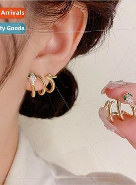 French nd snake earrings women s925 silver pin niche earring