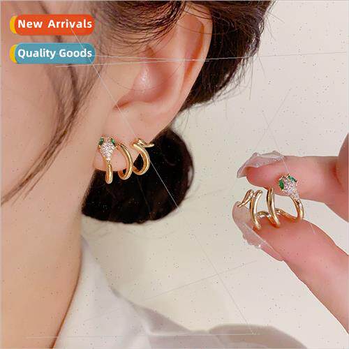 French nd snake earrings women s925 silver pin niche earring