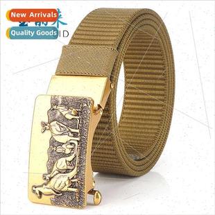 Toothless Belt Nylon Canvas Belt Men Automatic Buckle Workwe