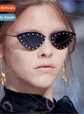 new Europe cat eye sunglasses metal personalized nd ins diam