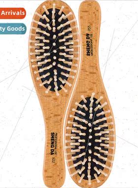 solid wood massage straight handle oval plate airbag comb ma