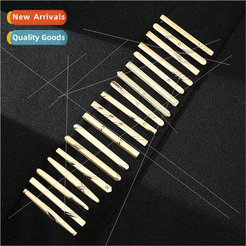 Gold textured frosted tie clips men groom wedding career hos
