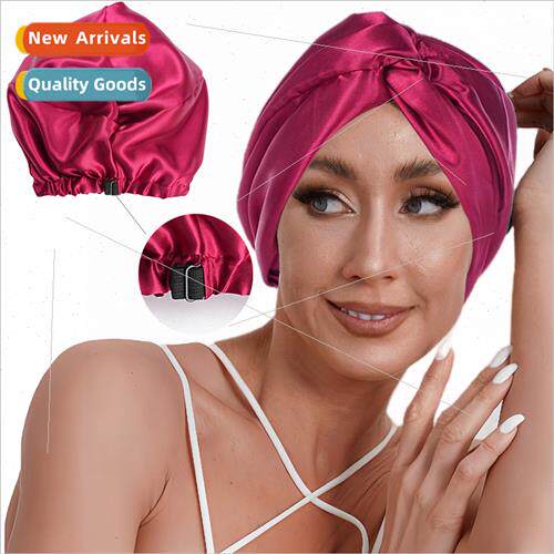 Adjustable Elastic Satin Cross Sleeping Hat Twisted Hat Euro