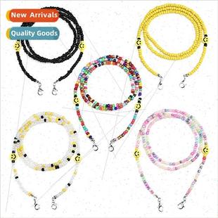 face rice eyeglasses popular cha chain smiley mask and beads