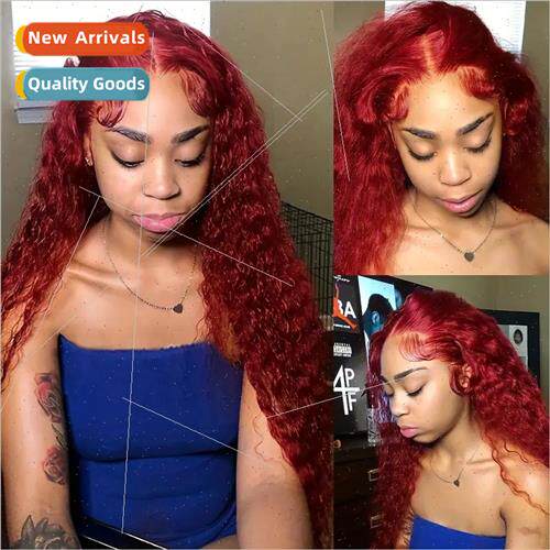 Fashion Burgundy Wig African Front Lace 13*4 Small Curly Lon