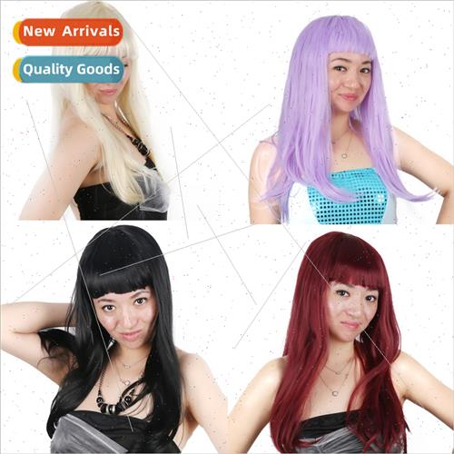 Qi bangs multicolor long wig wig 适用holidays wig wigs Europ - 实物图
