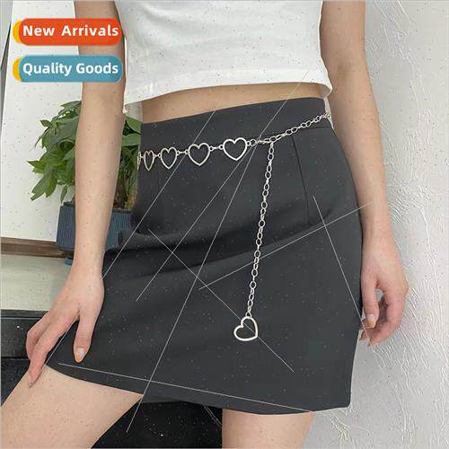 Peach heart love metal waist chain hundred matching belt fem