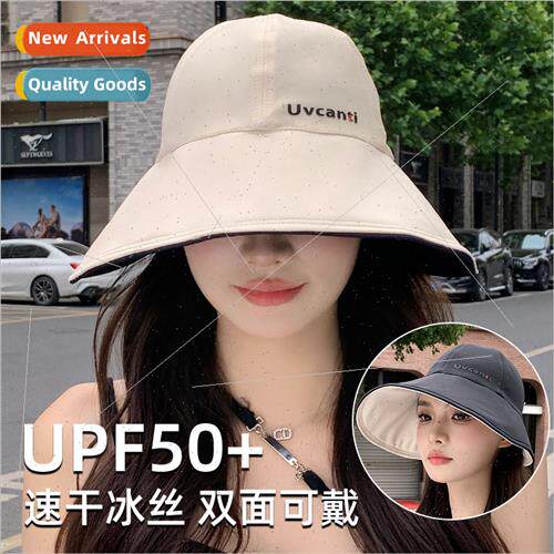 Sunscreen hat female summer double-sided wear hundred ice si
