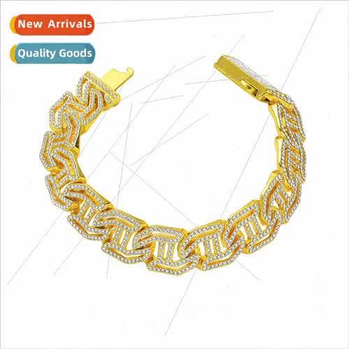 Europe hip-hop full diamonds box buckle creative chain Cuban