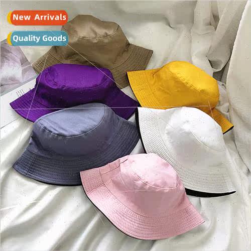 Multi-color double-sided wear fisherman hat female summer bo
