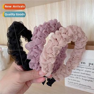 hairpin hair headband mesh fema out ruffled hundred new band