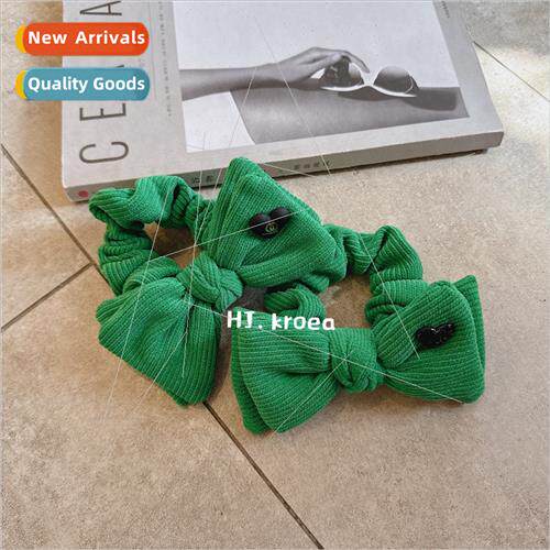 Korean jewelry Yuan Qi girl grass green popular large  bow d