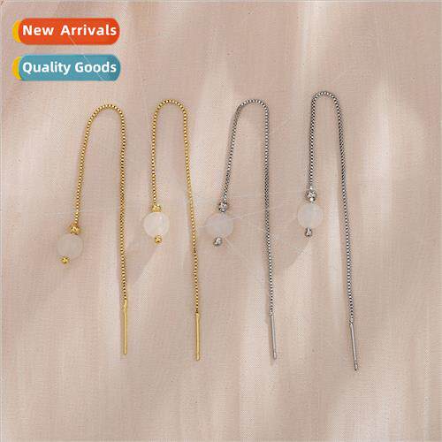 Whe jade ear wire new long tassel earrings female retro fash