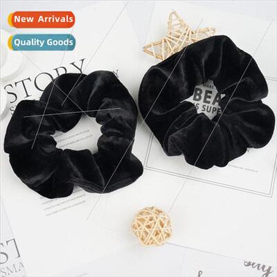 Europe Korea Velvet Pig Sausage Hair Ring Black Velvet Girls