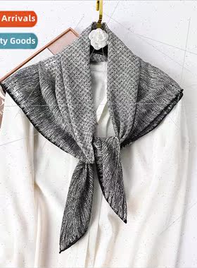 Spring Autumn new silk scarf female 90 large square scarf re