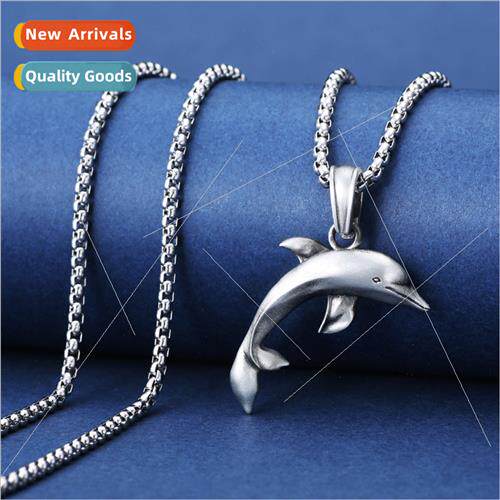 Ins dolphin pendant stainless steel animal necklace men hip