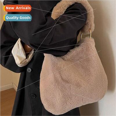 Fluffy bag female 2023 fall winter new fashion girls shoulde