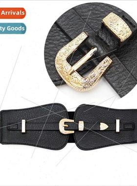 Women Accessories Belt Black Vintage Carved Belt Fashion lve