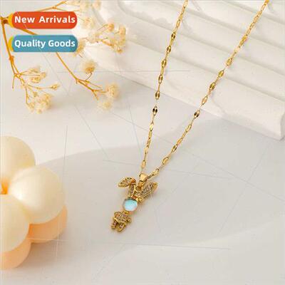 New premium feeling niche copper micro-set moonstone cute ra