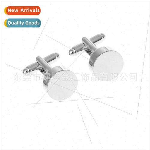 Cylindrical metal men cufflinks Cylinder Round piece Round c