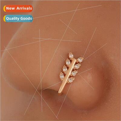 Europe Piercing  Nose Clip Nose Ring Brass wh Zirconia U Sha