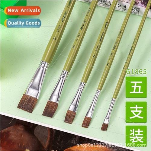 G1865 Flat Head Horse Hair Pastel Brushes 5pcs Set Oil Paint