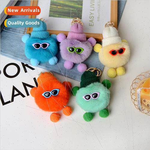 Korea ins otter rabbit fur cute caterpillar bag pendant pers