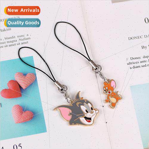 Tom Jerry cartoon alloy pendant couple keychain cell phone c