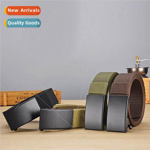 New Canvas Belt Men Automatic Buckle Pant Belt Business Outd