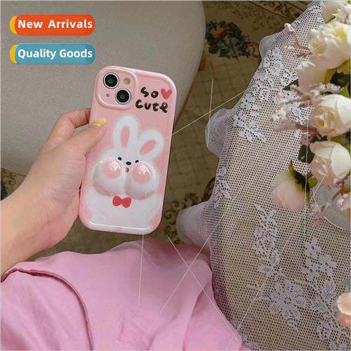 Pink bow rabbit IPhone13 three-dimensional decompression pin