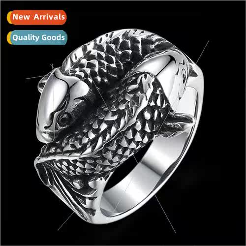 Europe Trend Men Stainless Steel Punk Ring Pisces Ring Jewel