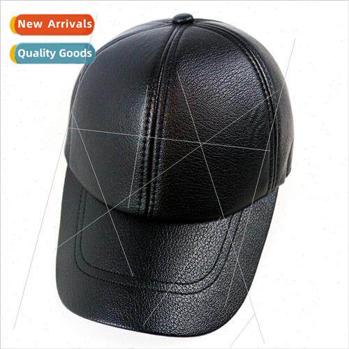 Hat baseball cap duck tongue cap pu windproof warm fashion o