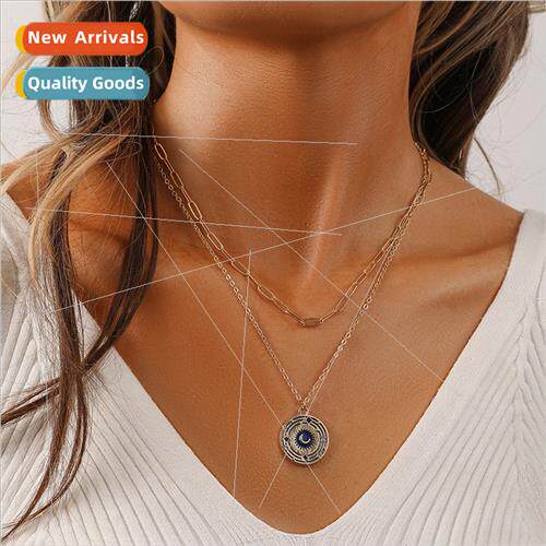 Fresh mple Double Layers Round Coins Galaxies Moon Fashion O