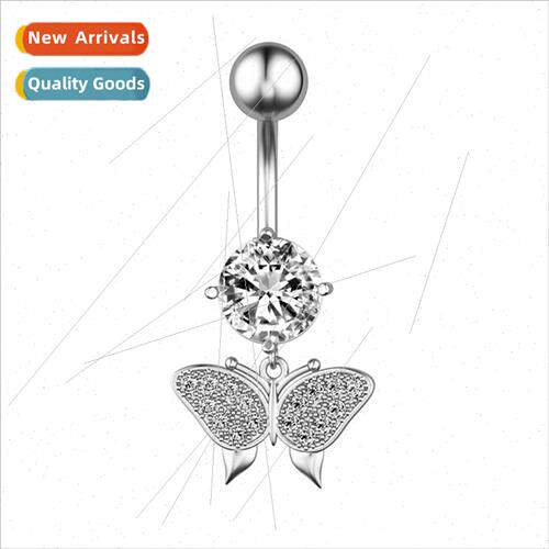 Europe Piercing Products Butterfly Zirconia Belly Button Rin