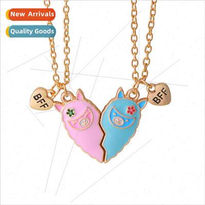 Best Friends Heart Necklace Two Color Heart Kids Cartoon BFF