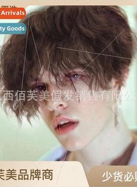 Tin foil hot unisex wig handsome boys bubble head wig natura