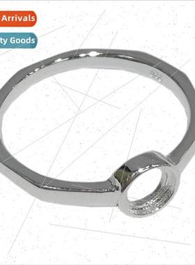Through body s925 silver unset inner bracket 5mm round brack